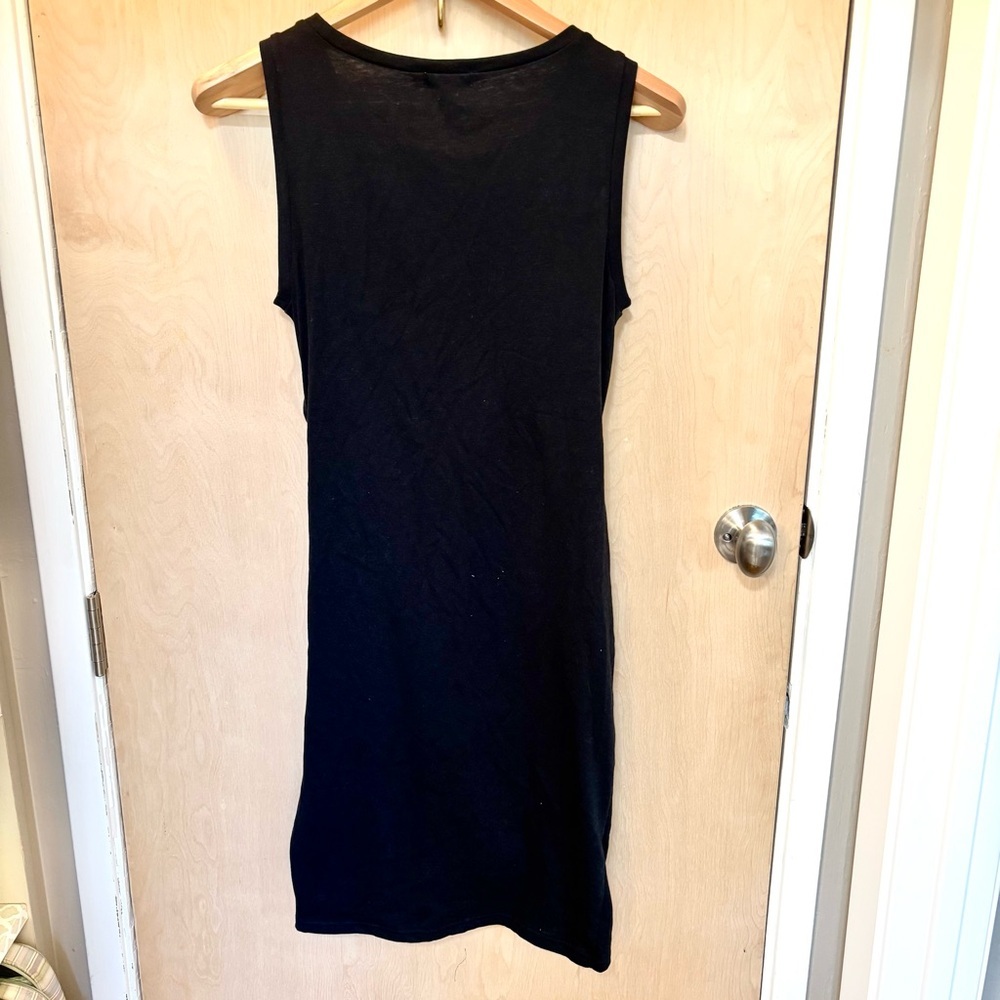 Leith Sleeveless Little Black Dress Size Medium Jersey 90s Minimalist Bodycon - Picture 3 of 8